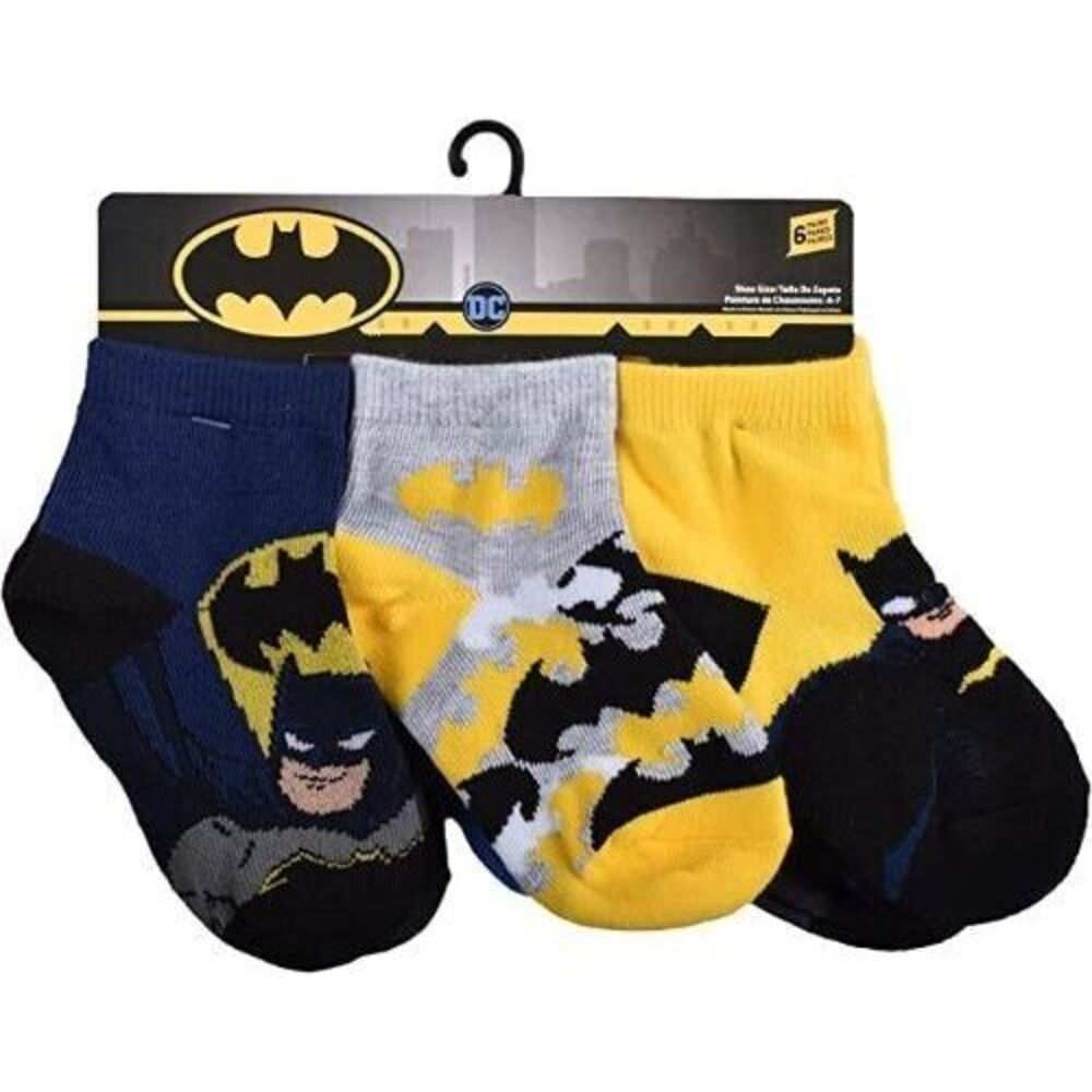 DC Comics Batman Boys the Caped Crusader 6 Pack Crew Socks‎ 3T